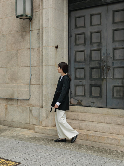 Greta / first step skirt （BLACK/OFF-WHITE)
