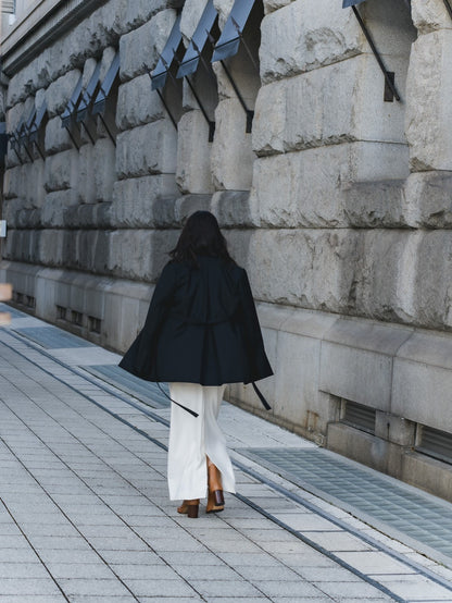 【予約販売】Greta / first step skirt （BLACK/OFF-WHITE)