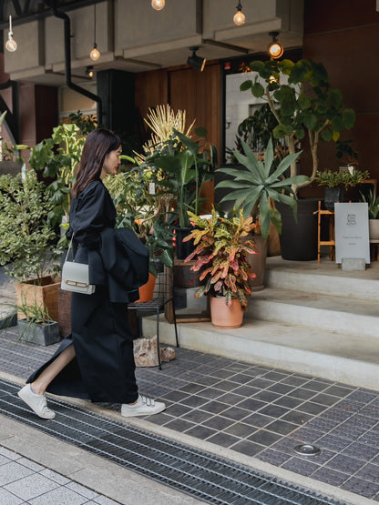 Greta / first step skirt （BLACK/OFF-WHITE)
