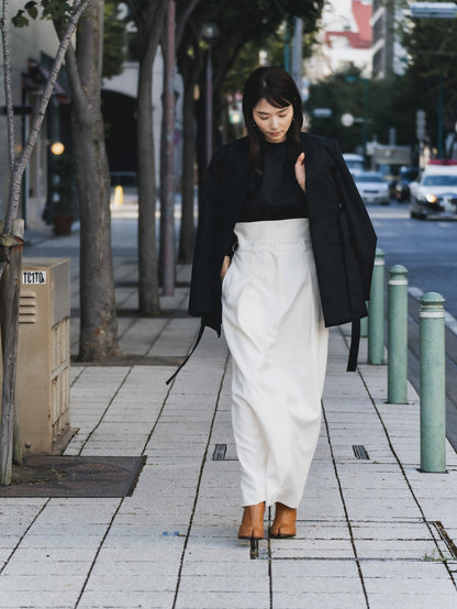 Greta / first step skirt （BLACK/OFF-WHITE)