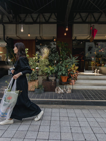 Greta / first step skirt （BLACK/OFF-WHITE)