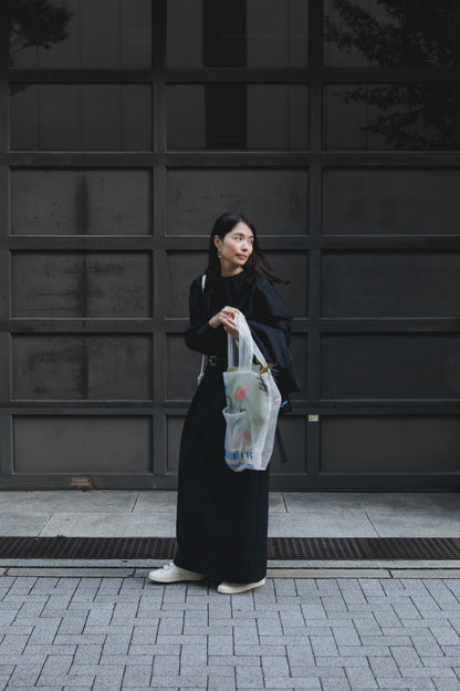 【予約販売】Greta / first step skirt （BLACK/OFF-WHITE)
