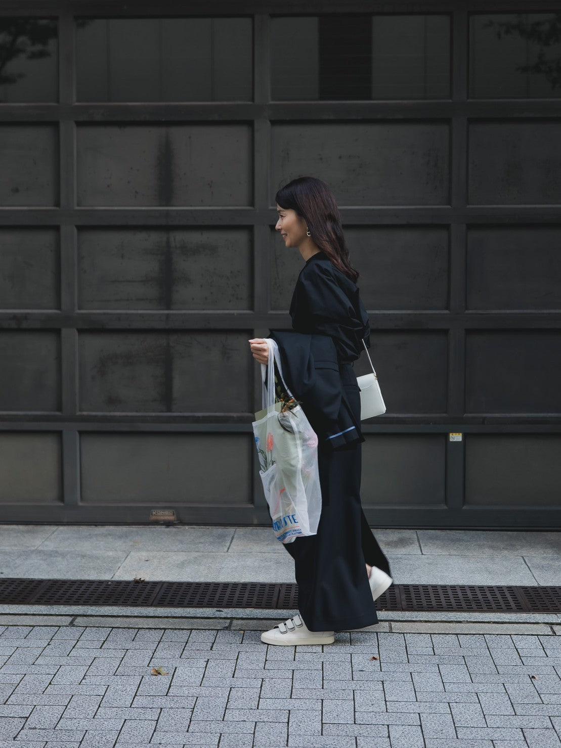 Greta / first step skirt (BLACK/OFF-WHITE)