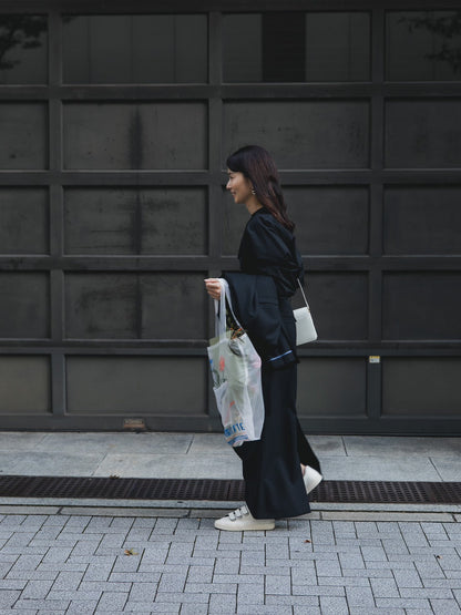 Greta / first step skirt （BLACK/OFF-WHITE)