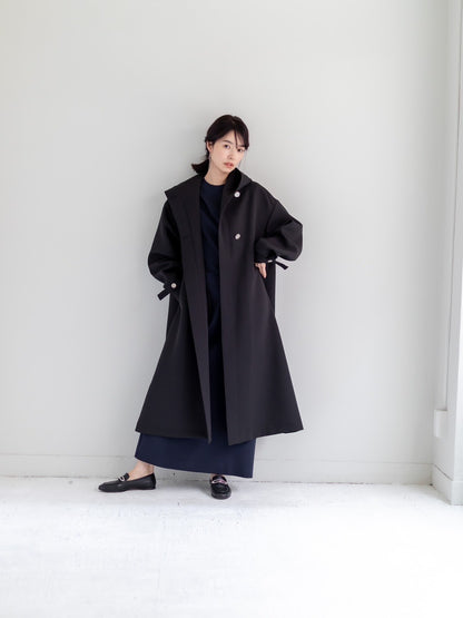 【予約販売】Irene / switch neck feather long coat（perl/midnight/noir）