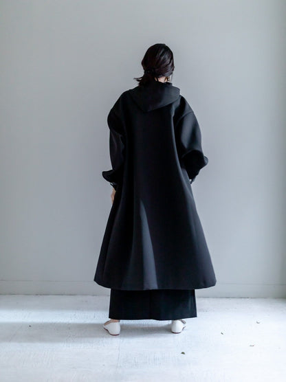 Irene / switch neck feather long coat（perl/midnight/noir）