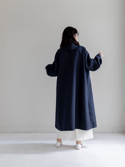 【予約販売】Irene / switch neck feather long coat（perl/midnight/noir）