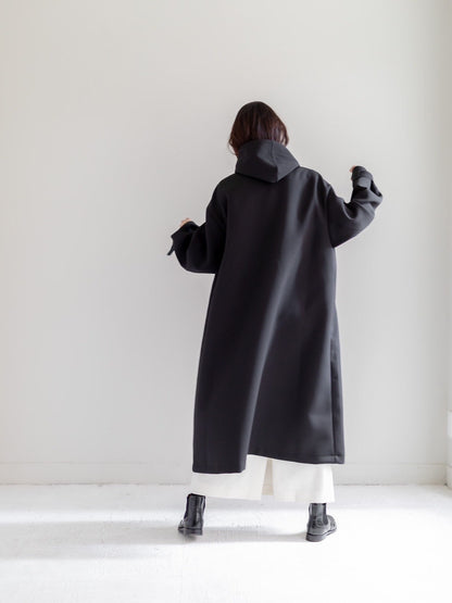 Irene / switch neck feather long coat（perl/midnight/noir）