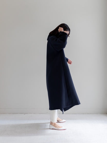 【予約販売】Irene / switch neck feather long coat（perl/midnight/noir）