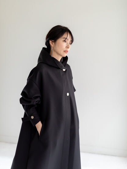 【予約販売】Irene / switch neck feather long coat（perl/midnight/noir）