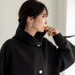 Irene / switch neck feather long coat（perl/midnight/noir）
