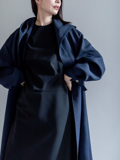 【予約販売】Irene / switch neck feather long coat（perl/midnight/noir）