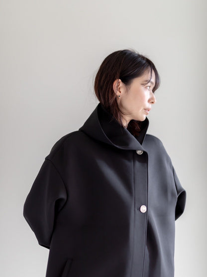 Irene / switch neck feather long coat（perl/midnight/noir）