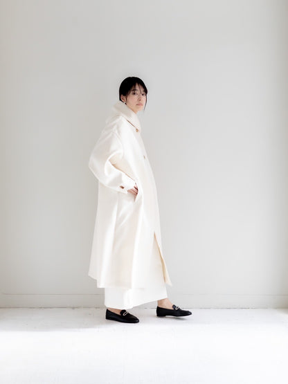 【予約販売】Irene / switch neck feather long coat（perl/midnight/noir）