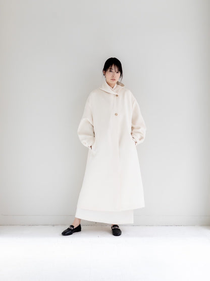 【予約販売】Irene / switch neck feather long coat（perl/midnight/noir）