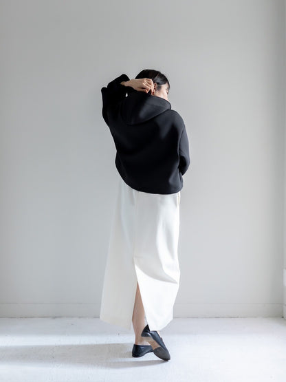 【予約販売】Violetta / switch neck feather short coat（perl/midnight/noir）
