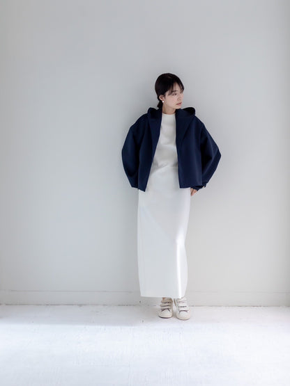 【予約販売】Violetta / switch neck feather short coat（perl/midnight/noir）