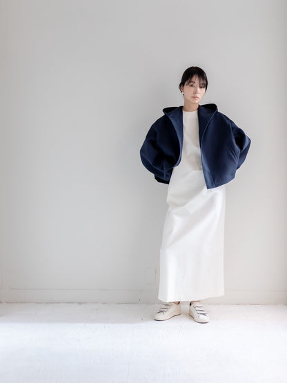 【予約販売】Violetta / switch neck feather short coat（perl/midnight/noir）