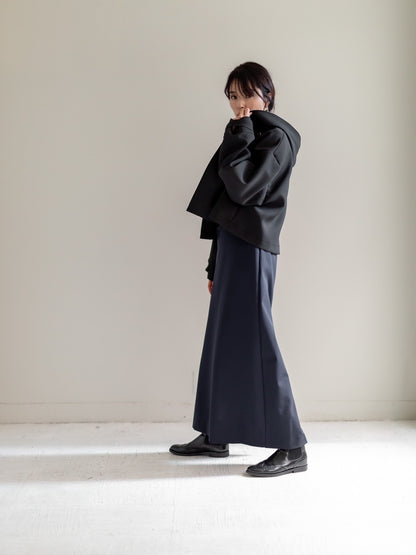 【予約販売】Violetta / switch neck feather short coat（perl/midnight/noir）