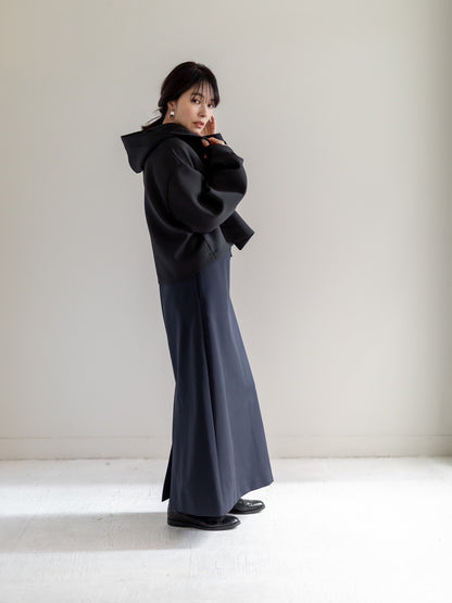 【予約販売】Violetta / switch neck feather short coat（perl/midnight/noir）