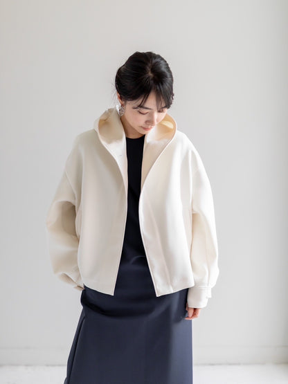 【予約販売】Violetta / switch neck feather short coat（perl/midnight/noir）