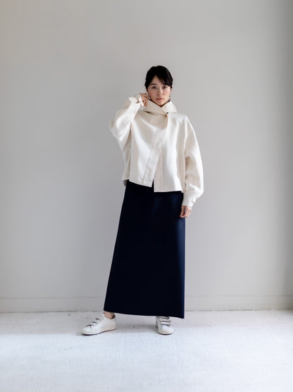 【予約販売】Violetta / switch neck feather short coat（perl/midnight/noir）