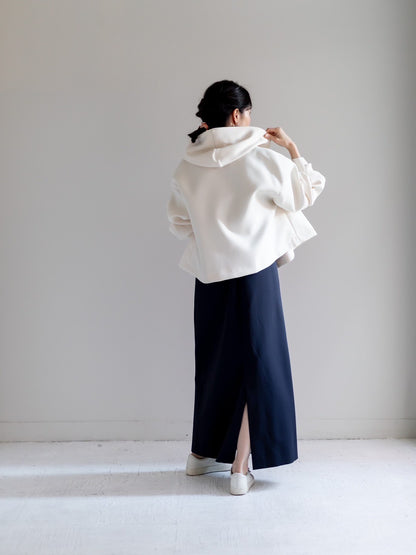 【予約販売】Violetta / switch neck feather short coat（perl/midnight/noir）