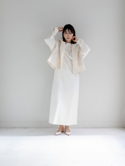 【予約販売】Violetta / switch neck feather short coat（perl/midnight/noir）