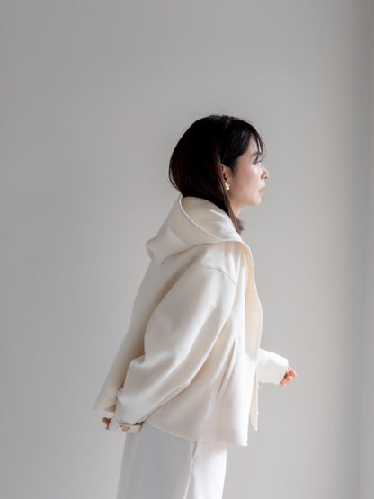 【予約販売】Violetta / switch neck feather short coat（perl/midnight/noir）