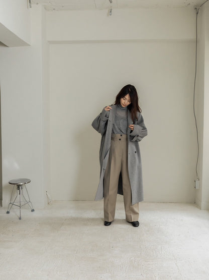 Gabriella/long oval coat　(BLACK/GRAY)