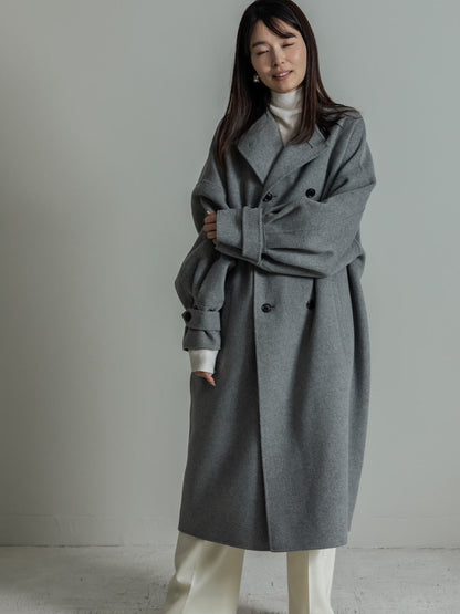 Gabriella/long oval coat　(BLACK/GRAY)
