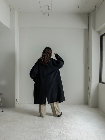 Gabriella/long oval coat　(BLACK/GRAY)
