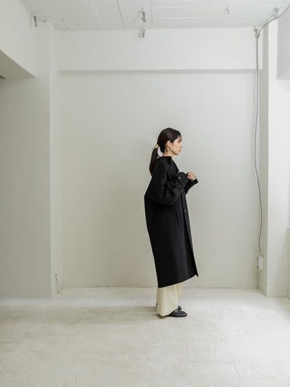 Gabriella/long oval coat　(BLACK/GRAY)