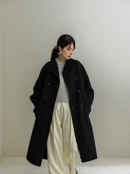 Gabriella/long oval coat　(BLACK/GRAY)