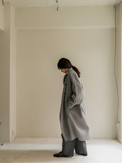 Gabriella/long oval coat　(BLACK/GRAY)