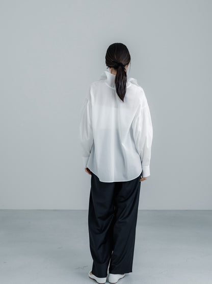 【ORDER】Dwight / sheer high neck dual blouse