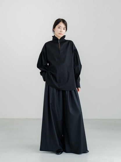 【ORDER】Dwight / sheer high neck dual blouse