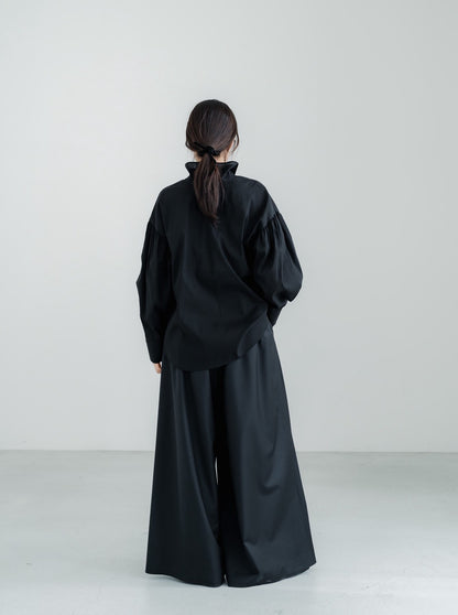 【ORDER】Dwight / sheer high neck dual blouse