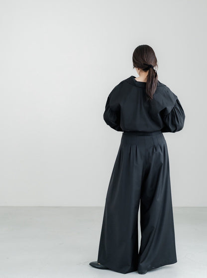 【ORDER】Dwight / sheer high neck dual blouse