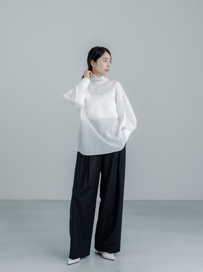 【ORDER】Dwight / sheer high neck dual blouse