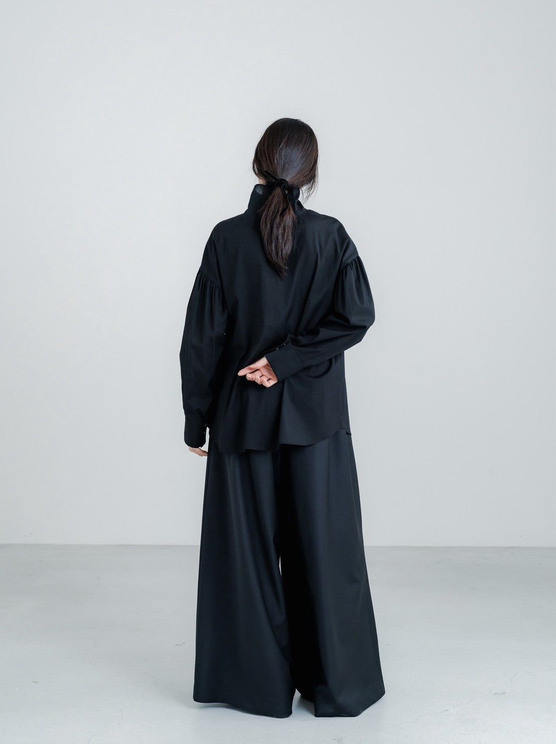 【ORDER】Dwight / sheer high neck dual blouse