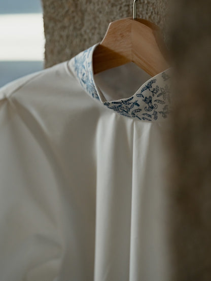 【予約販売】Valentina / blooming embroidery blouse (NAVY×NAVY / WHITE×SMORKY BLUE)