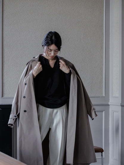 Winona/weightlessness silk trench coat