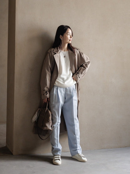 Winona/weightlessness silk trench coat