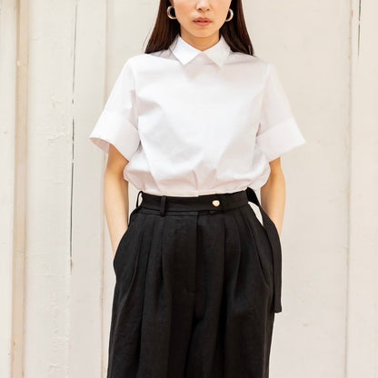Bridget / half sleeve blouse(sugar/sesame/chocolate)