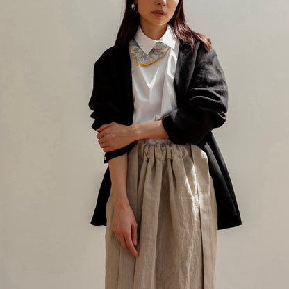 Bridget / half sleeve blouse(sugar/sesame/chocolate)