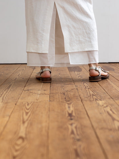 Nina / squeeze linen skirt (sand/carbon/cloud)