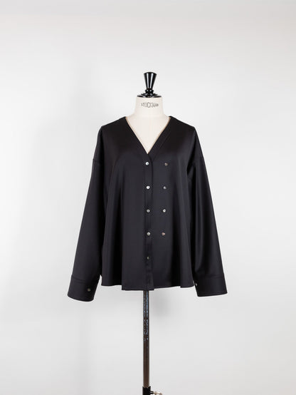 【予約販売】Yvette /secret heart shirt  jacket-Black