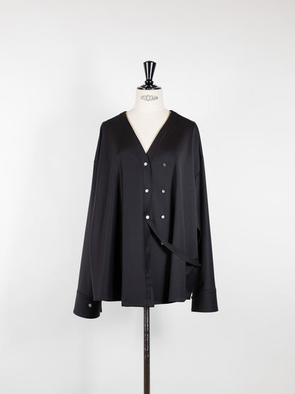 【予約販売】Yvette /secret heart shirt  jacket-Black