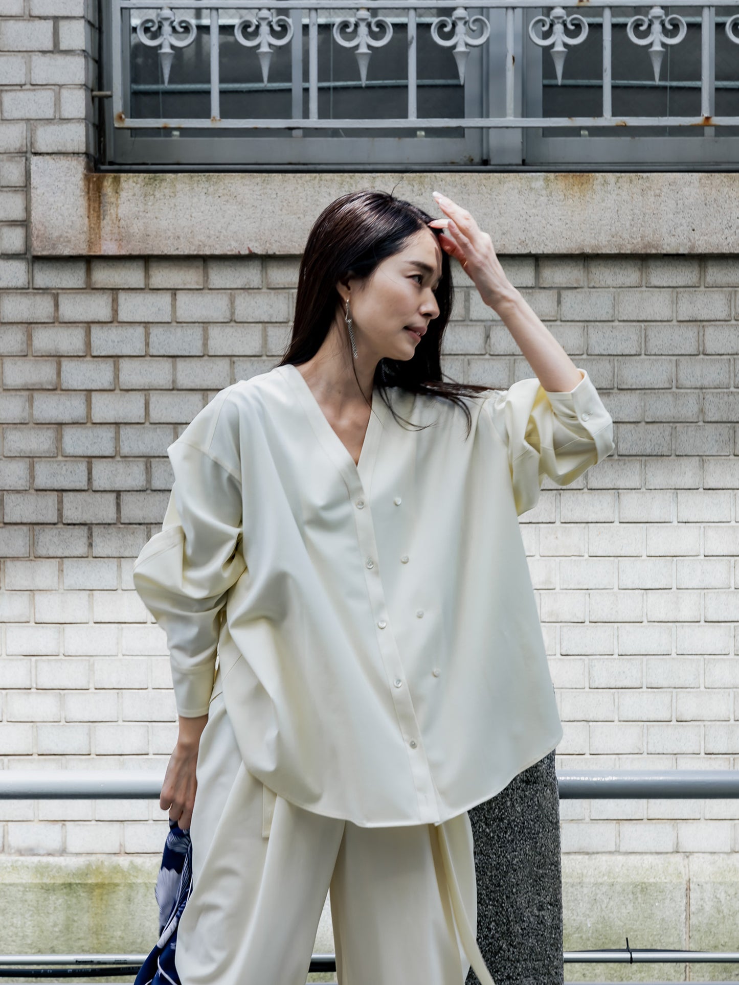 Yvette /secret heart shirt jacket-Écru